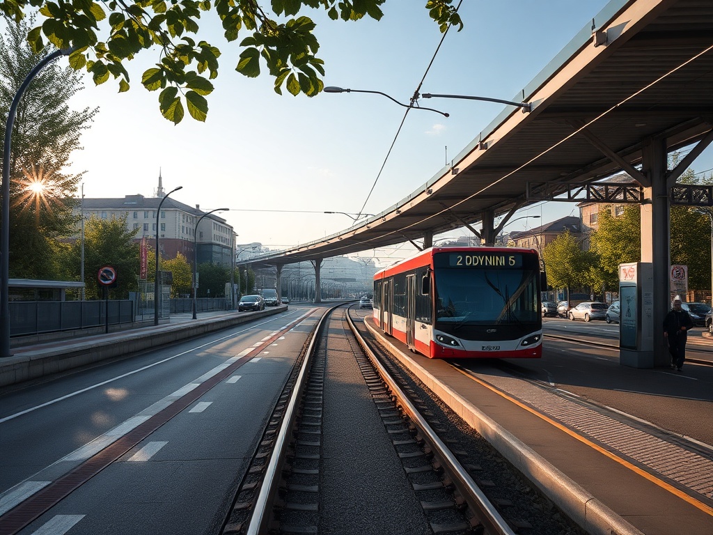 Plakat informacyjny o postępach w budowie Obwodnicy Witomina i modernizacji kanalizacji deszczowej w Gdyni