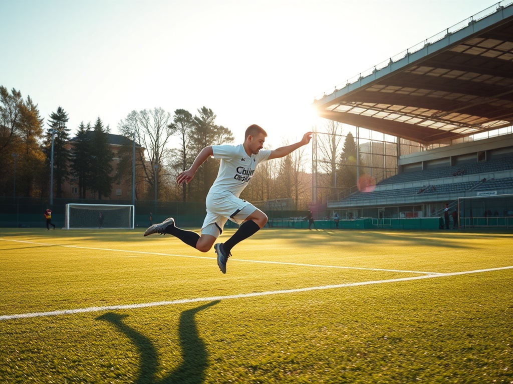 Piłkarze Arki Gdynia świętujący zwycięstwo po meczu, w tle stadion z dobrą murawą
