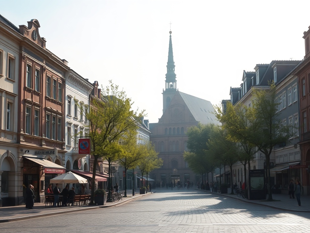 Ilustracja przedstawiająca panoramę Gdyni z elementami symbolizującymi smog i piłkę nożną, nawiązująca do jakości powietrza i meczu Arki Gdynia.
